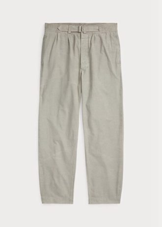 Grey Men’s Ralph Lauren Pleated Baggy Fit Canvas  Pants