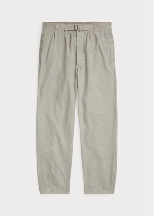 Grey Men’s Ralph Lauren Pleated Baggy Fit Canvas Pants Grey Men’s Ralph Lauren Pleated Baggy Fit Canvas Pants