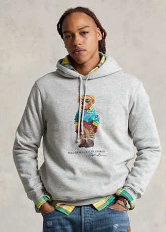 Grey Men’s Ralph Lauren Polo Bear Fleece Hoodie Grey Men’s Ralph Lauren Polo Bear Fleece Hoodie