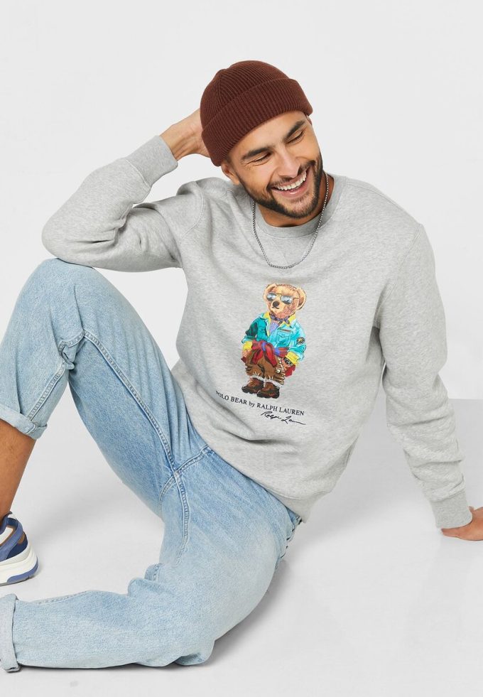 Grey Men’s Ralph Lauren Printed Polo Bear Sweatshirt Grey Men’s Ralph Lauren Printed Polo Bear Sweatshirt