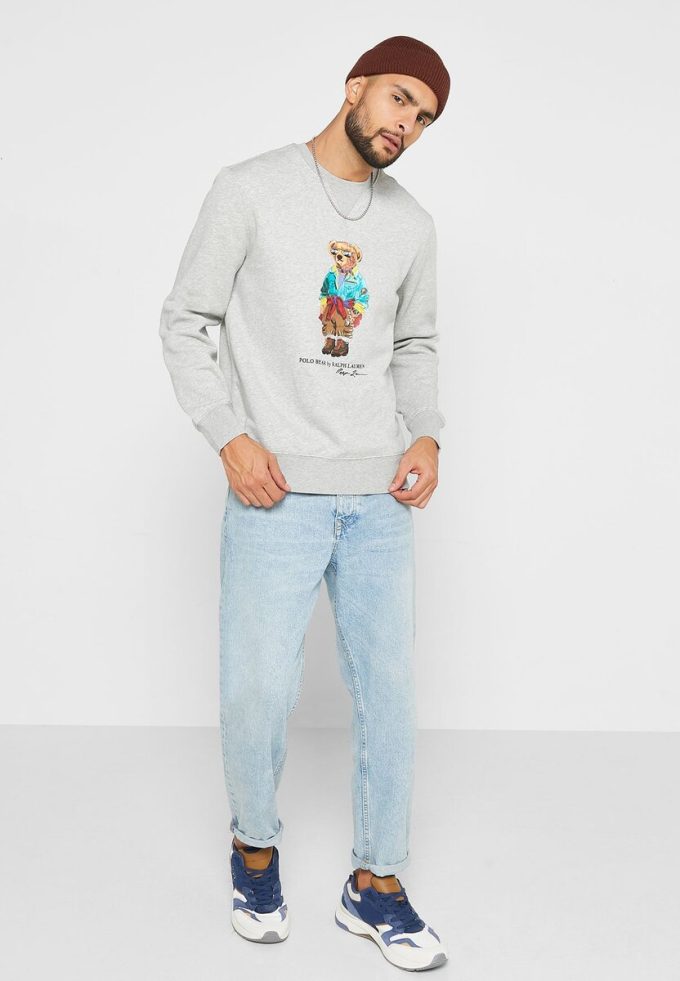 Grey Men’s Ralph Lauren Printed Polo Bear Sweatshirt Grey Men’s Ralph Lauren Printed Polo Bear Sweatshirt
