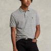 Grey Men’s Ralph Lauren Slim Fit Mesh  Polo Shirts