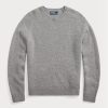 Grey Men’s Ralph Lauren Suede-patch Wool Crewneck Jumper Sweaters Grey Men’s Ralph Lauren Suede-patch Wool Crewneck Jumper Sweaters