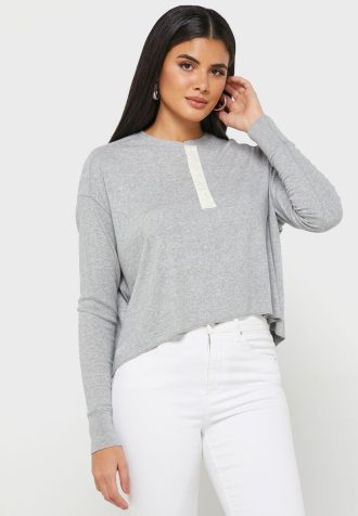 Grey Women’s Ralph Lauren Crew Neck Knitted Tops