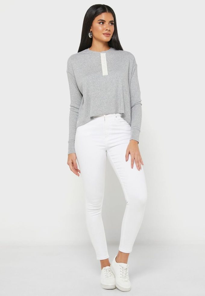 Grey Women’s Ralph Lauren Crew Neck Knitted Tops