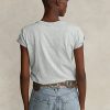 Grey Women’s Ralph Lauren Flag Cotton Jersey T Shirts