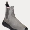 Grey Women’s Ralph Lauren Slip-On Suede Sock Sneakers