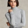 Grey Women’s Ralph Lauren Stretch Ribbed Turtleneck T Shirts Grey Women’s Ralph Lauren Stretch Ribbed Turtleneck T Shirts