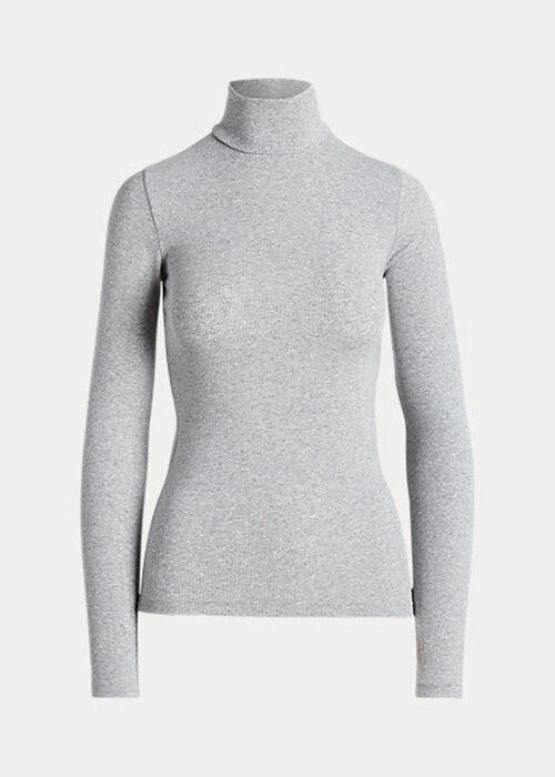 Grey Women’s Ralph Lauren Stretch Ribbed Turtleneck T Shirts Grey Women’s Ralph Lauren Stretch Ribbed Turtleneck T Shirts