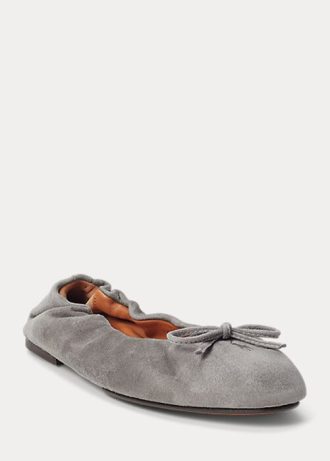 Grey Women’s Ralph Lauren The Suede Pony Ballet Flat Shoes Grey Women’s Ralph Lauren The Suede Pony Ballet Flat Shoes