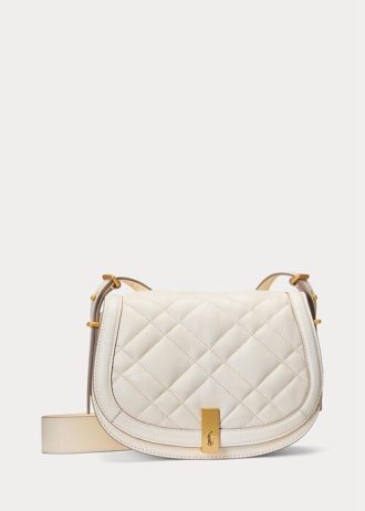 Ivory Women’s Ralph Lauren Polo ID Quilted Leather Saddle Bags