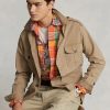 Khaki Men’s Ralph Lauren Dobby Utility Overshirt Jackets