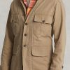 Khaki Men’s Ralph Lauren Dobby Utility Overshirt Jackets