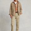 Khaki Men’s Ralph Lauren Dobby Utility Overshirt Jackets
