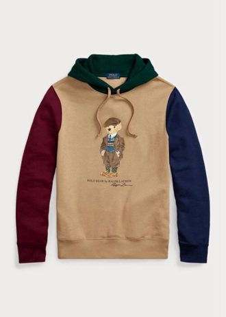 Khaki Men’s Ralph Lauren Polo Bear Colour-blocked Fleece Hoodie Khaki Men’s Ralph Lauren Polo Bear Colour-blocked Fleece Hoodie