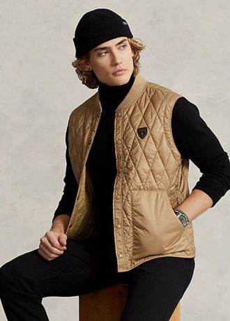 Khaki Men’s Ralph Lauren Water-Repellent Quilted Vest