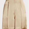 Khaki Women’s Ralph Lauren Ainsworth Washed Satin  Shorts