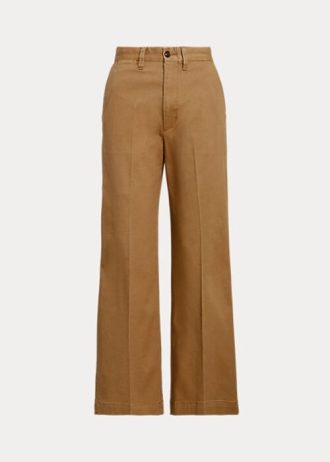 Khaki Women’s Ralph Lauren Chino Wide-Leg Pants