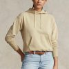 Khaki Women’s Ralph Lauren Cotton Fleece   Hoodie