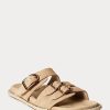 Khaki Women’s Ralph Lauren Ezra Calfskin Suede Sandals
