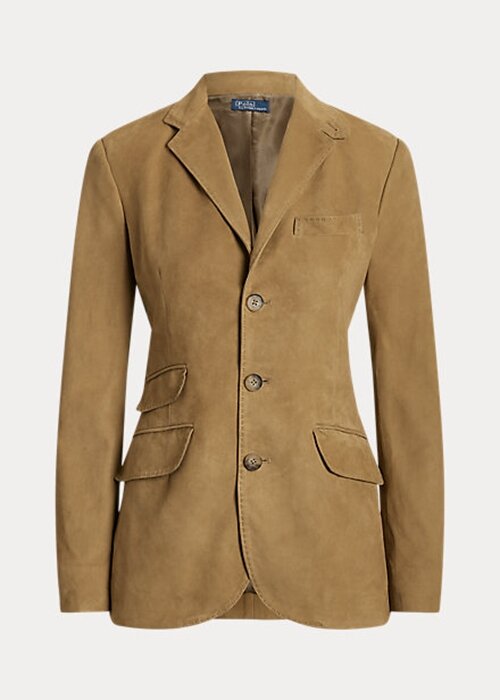 Khaki Women’s Ralph Lauren Lambskin Suede Hacking Blazers Khaki Women’s Ralph Lauren Lambskin Suede Hacking Blazers