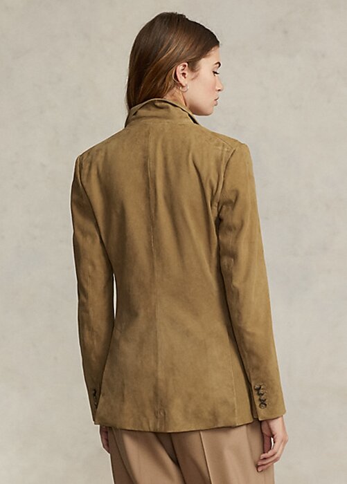 Khaki Women’s Ralph Lauren Lambskin Suede Hacking Blazers Khaki Women’s Ralph Lauren Lambskin Suede Hacking Blazers
