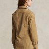 Khaki Women’s Ralph Lauren Lambskin Suede Surplus Shirts