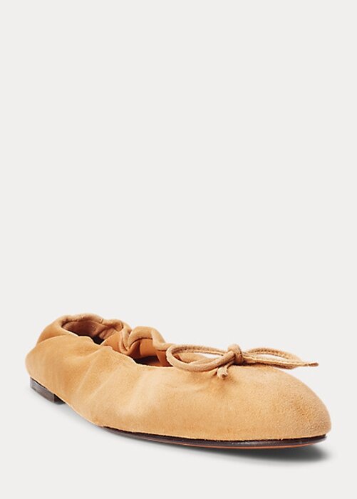 Khaki Women’s Ralph Lauren The Suede Pony Ballet Flat Shoes Khaki Women’s Ralph Lauren The Suede Pony Ballet Flat Shoes