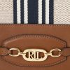 Lauren Tan/ Navy Stripe Women’s Ralph Lauren Canvas Large Andie Handbag