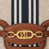 Lauren Tan /Navy Women’s Ralph Lauren Striped Canvas Medium Handbag