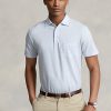 Light Blue Men’s Ralph Lauren Custom Slim Fit Cotton-Linen Polo Shirts