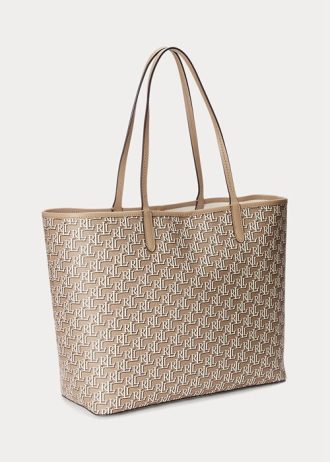 Light Camel Women’s Ralph Lauren Coated Canvas Medium Collins Tote Bags Light Camel Women’s Ralph Lauren Coated Canvas Medium Collins Tote Bags