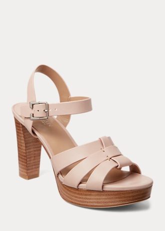 Light Pink Women’s Ralph Lauren Soffia Nappa Leather Sandals
