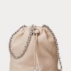 Light Pink Women’s Ralph Lauren Washed Leather Medium Emmy Bucket Bags