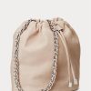 Light Pink Women’s Ralph Lauren Washed Leather Medium Emmy Bucket Bags