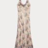 Multicolor / Brown Women’s Ralph Lauren Floral Crinkled Silk Chiffon Dress