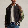 Multicolor Men’s Ralph Lauren Camo-Sleeve Fleece Baseball Jackets