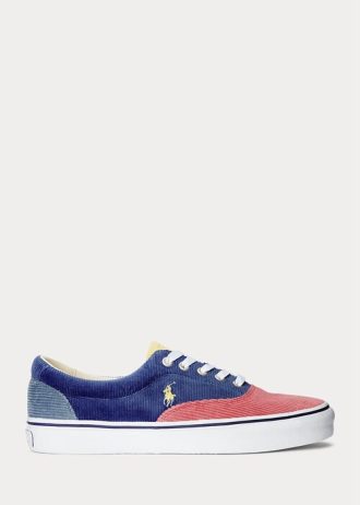 Multicolor Men’s Ralph Lauren Keaton Color-Blocked Corduroy Sneakers