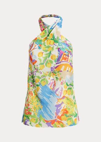 Multicolor Women’s Ralph Lauren Darby Linen Voile Halter Blouse Tops