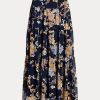 Multicolor Women’s Ralph Lauren Floral Crinkle Georgette Tiered Skirts
