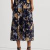 Multicolor Women’s Ralph Lauren Floral Crinkle Georgette Tiered Skirts