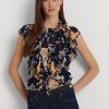 Multicolor Women’s Ralph Lauren Floral Georgette Sleeveless Shirts