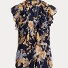 Multicolor Women’s Ralph Lauren Floral Georgette Sleeveless Shirts