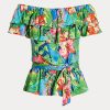Multicolor Women’s Ralph Lauren Floral Jersey Off-the-Shoulder Tops