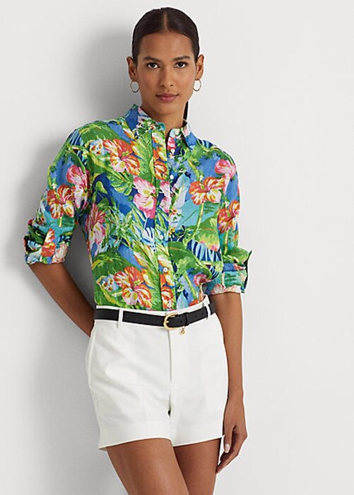 Multicolor Women’s Ralph Lauren Floral Linen Shirts Multicolor Women’s Ralph Lauren Floral Linen Shirts