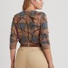Multicolor Women’s Ralph Lauren Plaid Stretch Cotton Long-Sleeve Tops