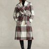 Multicolor Women’s Ralph Lauren Plaid Wool-Blend Herringbone Wrap Coats