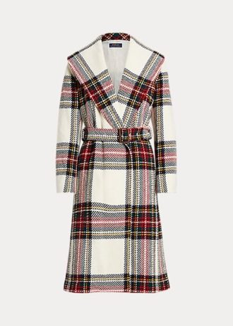 Multicolor Women’s Ralph Lauren Plaid Wool-Blend Herringbone Wrap Coats
