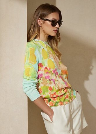 Multicolor Women’s Ralph Lauren Print Cotton Crewneck Sweaters