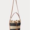Natural/Black/Lauren Tan Women’s Ralph Lauren Straw Large Andie Handbag